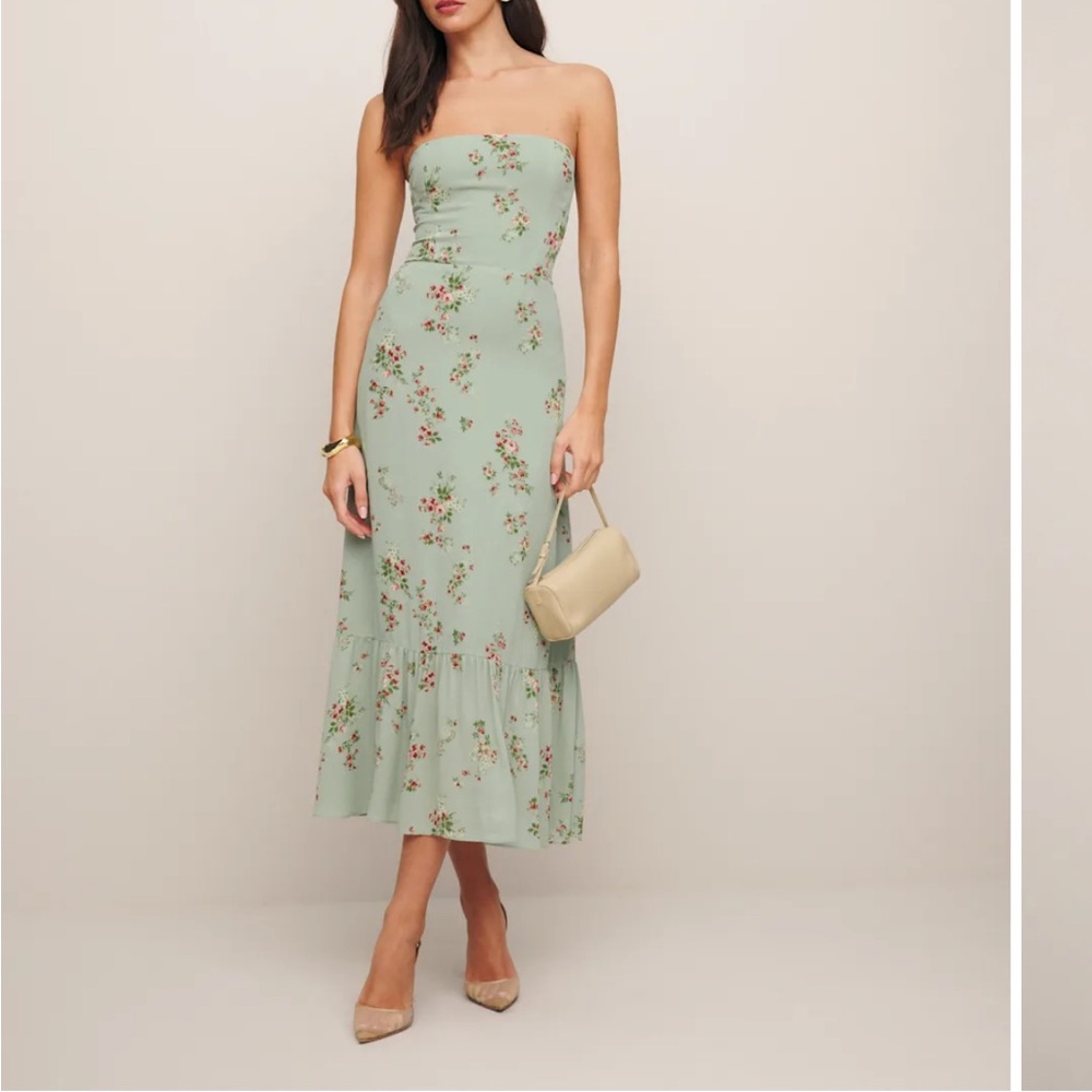 Reformation Arta Dress Green - Size 8